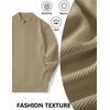 COOFANDY Mens Zip up Sweater Casual Knitted Cardigan Sweater Stand Collar | Textured Knitted, Two Deep Slanted Pockets, 2026 Fall Fashion, Soft Warm Sweater, Business Work Dress Long Sleeve Sweaters(Khaki)