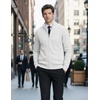 COOFANDY Mens Zip up Sweater Casual Knitted Cardigan Sweater Stand Collar | Textured Knitted, Two Deep Slanted Pockets, 2026 Fall Fashion, Soft Warm Sweater, Business Work Dress Long Sleeve Sweaters(Off-white)