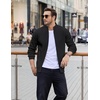 COOFANDY Mens Zip up Sweater Casual Knitted Cardigan Sweater Stand Collar | Textured Knitted, Two Deep Slanted Pockets, 2026 Fall Fashion, Soft Warm Sweater, Business Work Dress Long Sleeve Sweaters(Black)