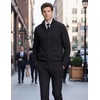 COOFANDY Mens Zip up Sweater Casual Knitted Cardigan Sweater Stand Collar | Textured Knitted, Two Deep Slanted Pockets, 2026 Fall Fashion, Soft Warm Sweater, Business Work Dress Long Sleeve Sweaters(Black)