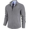COOFANDY Mens Zip up Sweater Casual Knitted Cardigan Sweater Stand Collar | Textured Knitted, Two Deep Slanted Pockets, 2026 Fall Fashion, Soft Warm Sweater, Business Work Dress Long Sleeve Sweaters(Heather Grey)