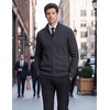 COOFANDY Mens Zip up Sweater Casual Knitted Cardigan Sweater Stand Collar | Textured Knitted, Two Deep Slanted Pockets, 2026 Fall Fashion, Soft Warm Sweater, Business Work Dress Long Sleeve Sweaters(Dark Grey)