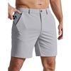 COOFANDY Men Casual Shorts 7″ Stretch Quick Dry Golf Shorts with 4 Pockets | Flat Front, Back Elastic Waistband, Button Closure, Moisture Wicking, Comfy, Lightweight Shorts Dress for Hiking Work Running(Light Grey)