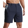 COOFANDY Men Casual Shorts 7″ Stretch Quick Dry Golf Shorts with 4 Pockets | Flat Front, Back Elastic Waistband, Button Closure, Moisture Wicking, Comfy, Lightweight Shorts Dress for Hiking Work Running(Navy Blue)
