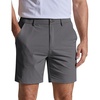 COOFANDY Men Casual Shorts 7″ Stretch Quick Dry Golf Shorts with 4 Pockets | Flat Front, Back Elastic Waistband, Button Closure, Moisture Wicking, Comfy, Lightweight Shorts Dress for Hiking Work Running(Dark Grey)