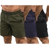COOFANDY Mens Athletic Shorts 7″ Quick Dry Stretch Gym Workout Shorts | Classic 7 Inch Inseam, Functional Side Pockets and Back Zipper Pocket, Moisture Wicking, Active Fitness Training Sportswear(Black/Army Green/Navy Blue)