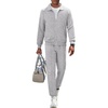 COOFANDY Men’s Athletic Tracksuit 2 Piece Sweat Suits Jacket and Pants Set | Tennis Sport Jogging Outfit, Leisure Casual Style, Full Zip Design, Lightweight and Breathable Fabric, Fashion Streetwear(Light Gray)