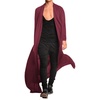 COOFANDY Men’s Lightweight Ruffle Shawl Collar Cardigan Open Front Long Length Drape Cape Overcoat(Red)