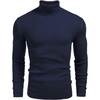 COOFANDY Mens Ribbed Slim Fit Knitted Pullover Casual Turtleneck Sweater | Premium anti-shrink knit turtleneck. Soft, warm & stretchy—perfect for casual, work or outdoor wear in fall/winter.(Sapphire)
