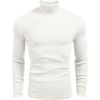 COOFANDY Mens Ribbed Slim Fit Knitted Pullover Casual Turtleneck Sweater | Premium anti-shrink knit turtleneck. Soft, warm & stretchy—perfect for casual, work or outdoor wear in fall/winter.(White)