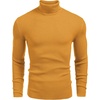 COOFANDY Mens Ribbed Slim Fit Knitted Pullover Casual Turtleneck Sweater | Premium anti-shrink knit turtleneck. Soft, warm & stretchy—perfect for casual, work or outdoor wear in fall/winter.(Yellow)