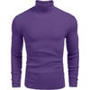 COOFANDY Mens Ribbed Slim Fit Knitted Pullover Casual Turtleneck Sweater | Premium anti-shrink knit turtleneck. Soft, warm & stretchy—perfect for casual, work or outdoor wear in fall/winter.(Dark Purple)