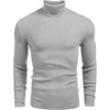 COOFANDY Mens Ribbed Slim Fit Knitted Pullover Casual Turtleneck Sweater | Premium anti-shrink knit turtleneck. Soft, warm & stretchy—perfect for casual, work or outdoor wear in fall/winter.(Grey)