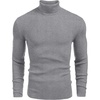 COOFANDY Mens Ribbed Slim Fit Knitted Pullover Casual Turtleneck Sweater | Premium anti-shrink knit turtleneck. Soft, warm & stretchy—perfect for casual, work or outdoor wear in fall/winter.(Medium Grey)