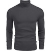 COOFANDY Mens Ribbed Slim Fit Knitted Pullover Casual Turtleneck Sweater | Premium anti-shrink knit turtleneck. Soft, warm & stretchy—perfect for casual, work or outdoor wear in fall/winter.(Charcoal Grey)