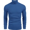 COOFANDY Mens Ribbed Slim Fit Knitted Pullover Casual Turtleneck Sweater | Premium anti-shrink knit turtleneck. Soft, warm & stretchy—perfect for casual, work or outdoor wear in fall/winter.(Cornflower Blue)