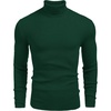 COOFANDY Mens Ribbed Slim Fit Knitted Pullover Casual Turtleneck Sweater | Premium anti-shrink knit turtleneck. Soft, warm & stretchy—perfect for casual, work or outdoor wear in fall/winter.(Hunter Green)