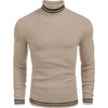 COOFANDY Mens Ribbed Slim Fit Knitted Pullover Casual Turtleneck Sweater | Premium anti-shrink knit turtleneck. Soft, warm & stretchy—perfect for casual, work or outdoor wear in fall/winter.(Khaki 2)