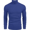 COOFANDY Mens Ribbed Slim Fit Knitted Pullover Casual Turtleneck Sweater | Premium anti-shrink knit turtleneck. Soft, warm & stretchy—perfect for casual, work or outdoor wear in fall/winter.(Blue)