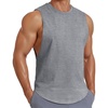 COOFANDY Mens Workout Tank Tops Cotton Cut Off Sleeveless Muscle Gym Shirts | Drop-Armhole Tank Top, Soft Breathable Cotton Fabric, Athletic Sleeveless Tee Shirt, Exercise Running Tank For Summer Beach(Light Heather Gray)