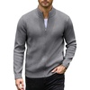 COOFANDY Mens Zip up Sweater Casual Knitted Cardigan Sweater Stand Collar | Textured Knitted, Two Deep Slanted Pockets, 2026 Fall Fashion, Soft Warm Sweater, Business Work Dress Long Sleeve Sweaters(Heather Grey)