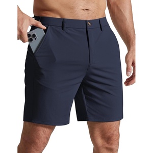 COOFANDY Men Casual Shorts 7″ Stretch Quick Dry Golf Shorts with 4 Pockets | Flat Front, Back Elastic Waistband, Button Closure, Moisture Wicking, Comfy, Lightweight Shorts Dress for Hiking Work Running(Navy Blue)