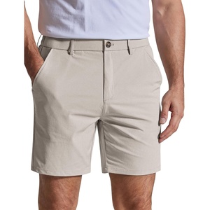 COOFANDY Men Casual Shorts 7″ Stretch Quick Dry Golf Shorts with 4 Pockets | Flat Front, Back Elastic Waistband, Button Closure, Moisture Wicking, Comfy, Lightweight Shorts Dress for Hiking Work Running(Light Khaki)