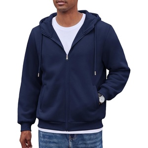 COOFANDY Men Full Zip Hoodie Fleece Zipper Sweatshirt Casual Hooded Jacket | Llightweight fleece-Lined and Zipper, Versatile Drawstring Hood, 2026 Fall Fashion Streetwear, Casual, Gym, Outdoor Jacket(Navy Blue)