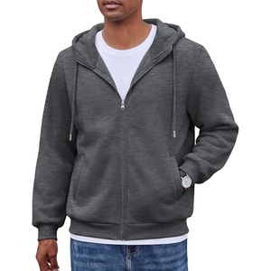 COOFANDY Men Full Zip Hoodie Fleece Zipper Sweatshirt Casual Hooded Jacket | Llightweight fleece-Lined and Zipper, Versatile Drawstring Hood, 2026 Fall Fashion Streetwear, Casual, Gym, Outdoor Jacket(Dark Grey)