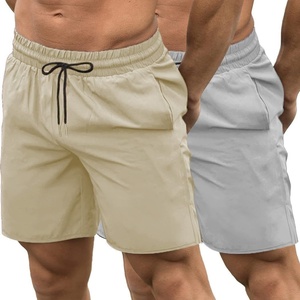 COOFANDY Mens Athletic Shorts 7″ Quick Dry Stretch Gym Workout Shorts | Classic 7 Inch Inseam, Functional Side Pockets and Back Zipper Pocket, Moisture Wicking, Active Fitness Training Sportswear(Light Khaki/Light Grey)