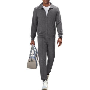 COOFANDY Men’s Athletic Tracksuit 2 Piece Sweat Suits Jacket and Pants Set | Tennis Sport Jogging Outfit, Leisure Casual Style, Full Zip Design, Lightweight and Breathable Fabric, Fashion Streetwear(Dark Gray)