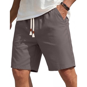 COOFANDY Men’s Casual Cotton Linen Shorts Elastic Waist Drawstring Shorts | Stretch Linen Chino, Lightweight Breathable, Flat Front, Phone Pockets, Regular Fit, 9 Inch Inseam, Summer Beach Vacation(Dark Grey)