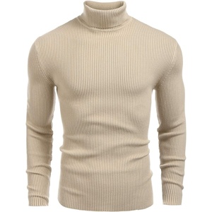 COOFANDY Mens Ribbed Slim Fit Knitted Pullover Casual Turtleneck Sweater | Premium anti-shrink knit turtleneck. Soft, warm & stretchy—perfect for casual, work or outdoor wear in fall/winter.(Khaki)