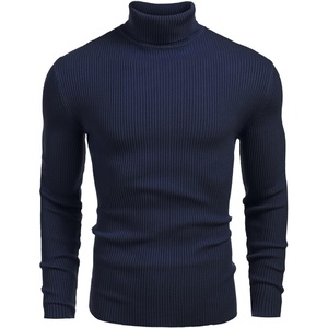 COOFANDY Mens Ribbed Slim Fit Knitted Pullover Casual Turtleneck Sweater | Premium anti-shrink knit turtleneck. Soft, warm & stretchy—perfect for casual, work or outdoor wear in fall/winter.(Sapphire)