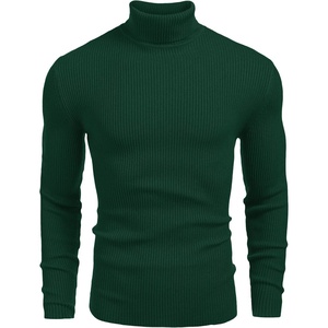 COOFANDY Mens Ribbed Slim Fit Knitted Pullover Casual Turtleneck Sweater | Premium anti-shrink knit turtleneck. Soft, warm & stretchy—perfect for casual, work or outdoor wear in fall/winter.(Hunter Green)