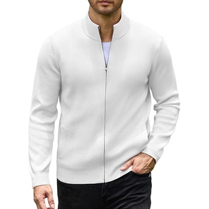COOFANDY Mens Zip up Sweater Casual Knitted Cardigan Sweater Stand Collar | Textured Knitted, Two Deep Slanted Pockets, 2026 Fall Fashion, Soft Warm Sweater, Business Work Dress Long Sleeve Sweaters(Off-white)