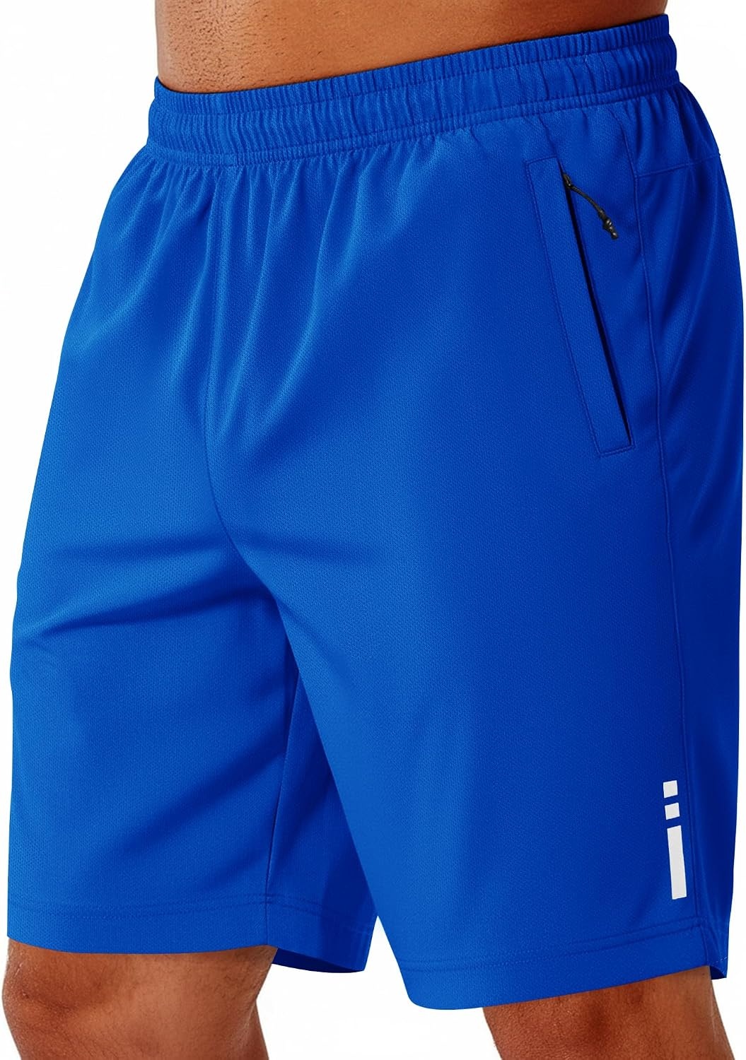 image:imageCOOFANDY Mens Athletic Running Shorts 7 9 Quick Dry Cool Mesh Gym Shorts 2 Zippered Pockets Lightweight Breathability Elastic Waistband Basketball ReadyRoyal Blue