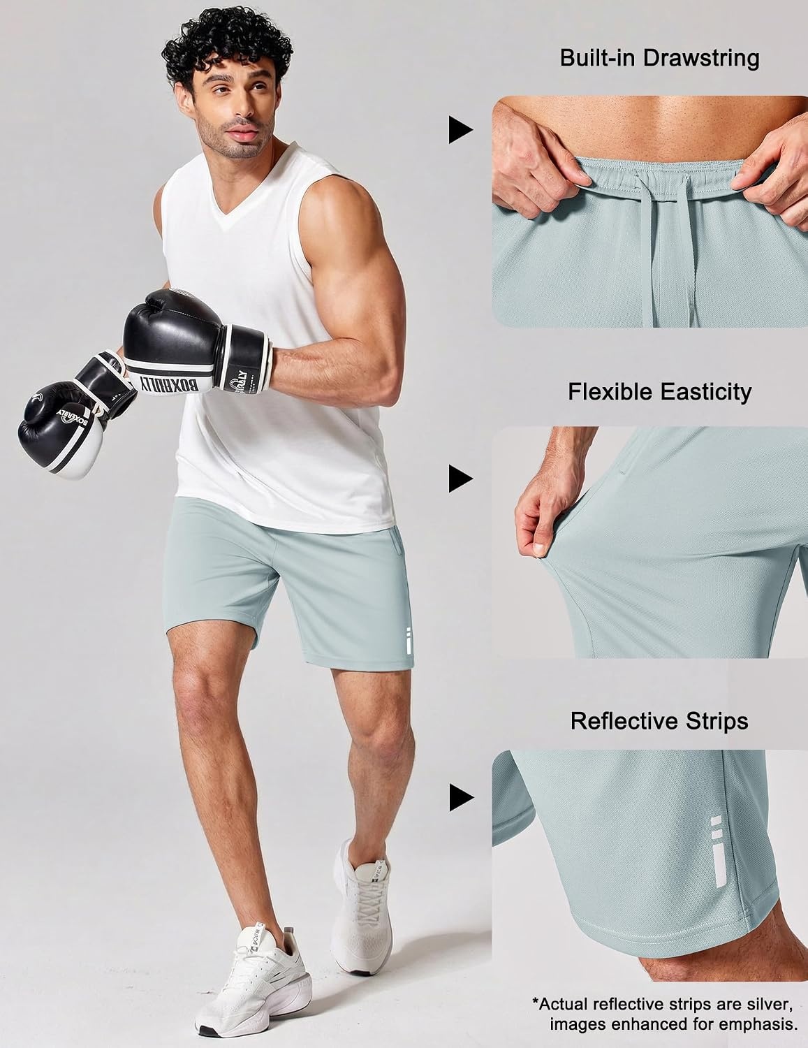 image:imageCOOFANDY Mens Athletic Running Shorts 7 9 Quick Dry Cool Mesh Gym Shorts 2 Zippered Pockets Lightweight Breathability Elastic Waistband Basketball ReadyLodenfrost