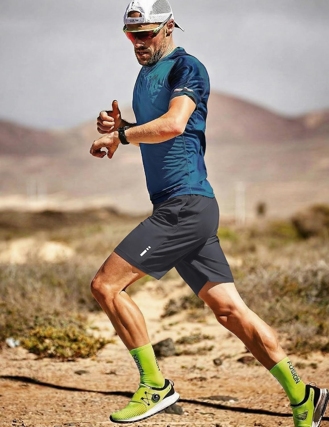 image:imageCOOFANDY Mens Athletic Running Shorts 7 9 Quick Dry Cool Mesh Gym Shorts 2 Zippered Pockets Lightweight Breathability Elastic Waistband Basketball ReadyDark Grey