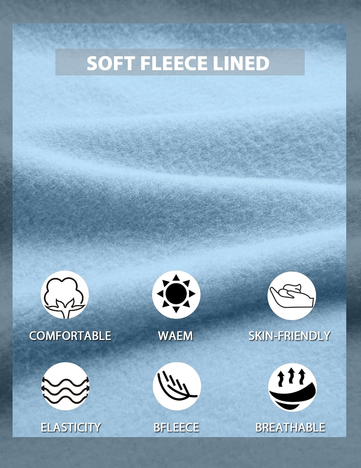 image:imageCOOFANDY Mens Crewneck Sweatshirts Fleece Pullover Thermal Casual Shirt Soft Fleece Lining Long Sleeve Classic Crewneck Fashion Sweatshirt Fall Winter Warm Sweatshirts Basic TopsLight Blue
