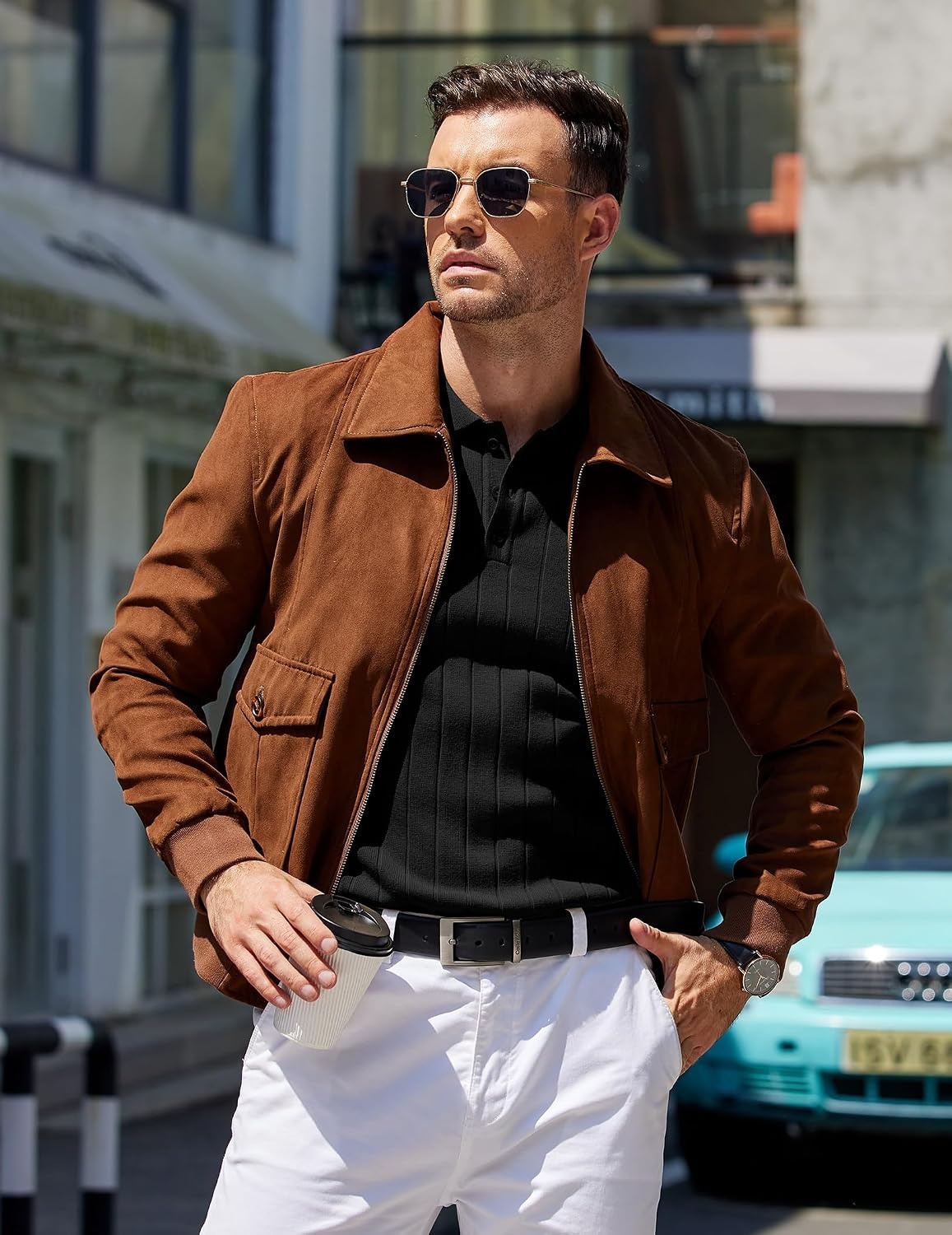 image:imageCOOFANDY Mens Knit Polo Shirts Long Sleeve Casual Dress Pullover Sweater 3 Button Polo Sweater Old Money Lightweight Cozy Daily and Social Outings Slim Fit S4XLBlack