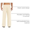 COOFANDY Men Linen Pants Casual Elastic Waist Drawstring Pants Summer Beach | Lightweight Breathable, Cotton Linen Trousers, Loose Fit with Pockets, Wide Leg, Vacation Yoga Lounge Wedding Dress(A- Light Khaki)