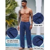 COOFANDY Men Linen Pants Casual Elastic Waist Drawstring Pants Summer Beach | Lightweight Breathable, Cotton Linen Trousers, Loose Fit with Pockets, Wide Leg, Vacation Yoga Lounge Wedding Dress(A- Royal Blue)