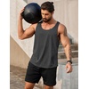 COOFANDY Men’s 3 Pack Tank Tops Gym Workout Y-Back Sleeveless Muscle Shirts | Bodybuilding Loose Y Back Tank Top, Quicky Dry Oversized String Sleeveless Shirts,for Fitness/Casual/Running/Weight Lifting(Black/Red/Dark Gray)