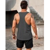 COOFANDY Men’s 3 Pack Tank Tops Gym Workout Y-Back Sleeveless Muscle Shirts | Bodybuilding Loose Y Back Tank Top, Quicky Dry Oversized String Sleeveless Shirts,for Fitness/Casual/Running/Weight Lifting(Black/Red/Dark Gray)
