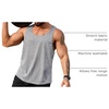 COOFANDY Men’s 3 Pack Tank Tops Gym Workout Y-Back Sleeveless Muscle Shirts | Bodybuilding Loose Y Back Tank Top, Quicky Dry Oversized String Sleeveless Shirts,for Fitness/Casual/Running/Weight Lifting(01_black/White/Gray)