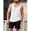 COOFANDY Men’s 3 Pack Tank Tops Gym Workout Y-Back Sleeveless Muscle Shirts | Bodybuilding Loose Y Back Tank Top, Quicky Dry Oversized String Sleeveless Shirts,for Fitness/Casual/Running/Weight Lifting(Black/White/Pink)
