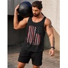 COOFANDY Men’s 3 Pack Tank Tops Gym Workout Y-Back Sleeveless Muscle Shirts | Bodybuilding Loose Y Back Tank Top, Quicky Dry Oversized String Sleeveless Shirts,for Fitness/Casual/Running/Weight Lifting(Flag-black/Flag-gray/White)