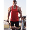 COOFANDY Men’s 3 Pack Tank Tops Gym Workout Y-Back Sleeveless Muscle Shirts | Bodybuilding Loose Y Back Tank Top, Quicky Dry Oversized String Sleeveless Shirts,for Fitness/Casual/Running/Weight Lifting(Black/Red/Dark Gray)