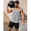 COOFANDY Men’s 3 Pack Tank Tops Gym Workout Y-Back Sleeveless Muscle Shirts | Bodybuilding Loose Y Back Tank Top, Quicky Dry Oversized String Sleeveless Shirts,for Fitness/Casual/Running/Weight Lifting(01_black/White/Gray)